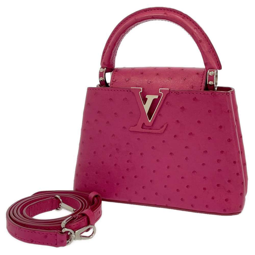 Louis Vuitton Ostrich Capucines Handbag Bag Pink